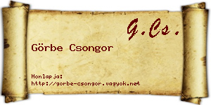 Görbe Csongor névjegykártya
